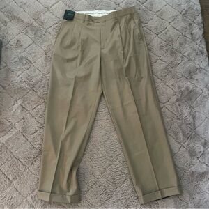NWT MEN'S RICCARDO PLEATED DRESS PANTS-EDUARDO TAN 38x32